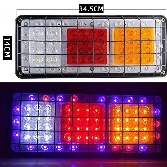 Một đôi 2 cái đèn hậu 3 khoang lồng sắt 24v siêu đẹp dành cho xe tải Led