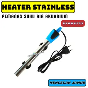 HEATER STAINLESS DAN KACA PEMANAS SUHU AQUARIUM FITUR OTOMATIS