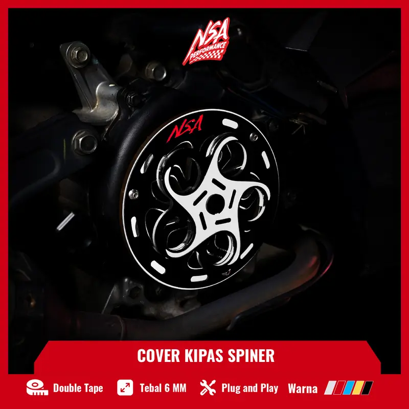 NSA COVER KIPAS SPINER CYCLONE Beat Scoopy Mio Vespa TUTUP PELINDUNG KIPAS RADIATOR UNIVERSAL Baut Gold cover  radiator Motor Motorcycle 0