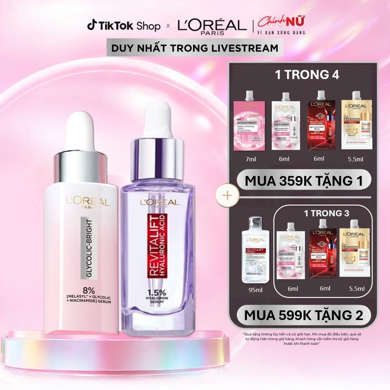 Bộ 2 Serum sáng da Glycolic Bright 1.0% Glycolic Acid 30ml & Serum siêu cấp ẩm…
