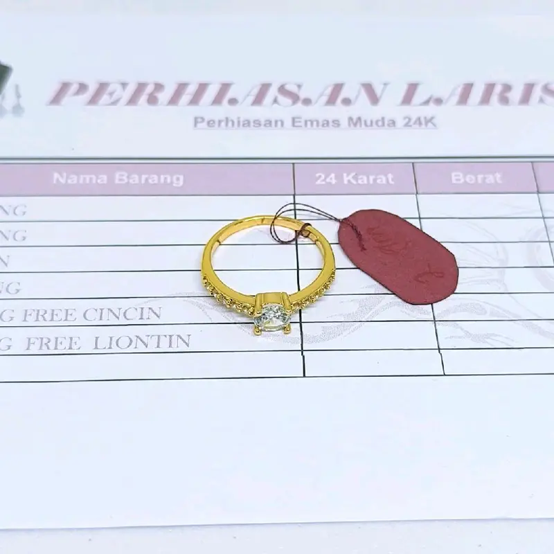 CINCIN EMAS MUDA 2 GRAM FREE SURAT CINCIN WANITA DEWASA 6
