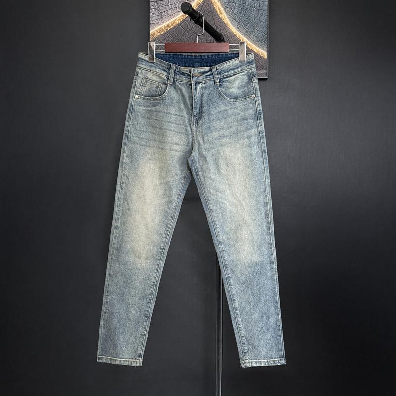  Quần jean nam was xanh co dãn dáng skinny đẹp QJN9E455 Pants Menswear Có Túi 