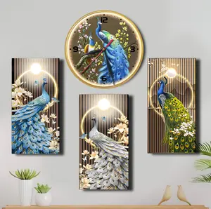 Paket Murah Jam Dinding 3D dengan Hiasan Dinding Merak Walldecor Aesthetic Peacock Dekorasi Rumah Modern