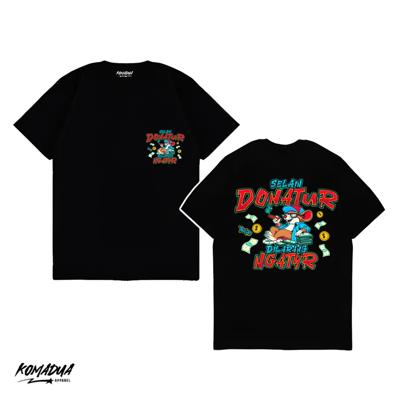 Kaos Selain Donatur Dilarang Ngatur Baju Atasan Dewasa Hitam Kaos Kata Kata Cowok Tshirt Keren Oblong Sablon Katun Unisex Komadua 4