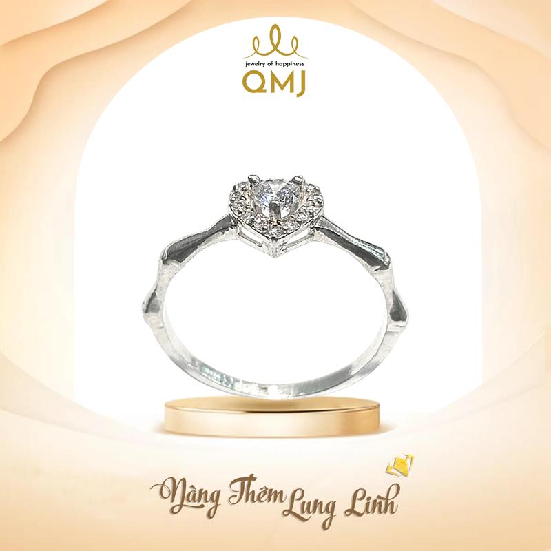 QMJ STORE - Q281 NHẪN TRÚC MINH TÂM tình yêu bền chặt trong sáng cao cấp QMJ, thời trang phụ kiện trang sức bạc 925 cao cấp nhẫn bạc nữ