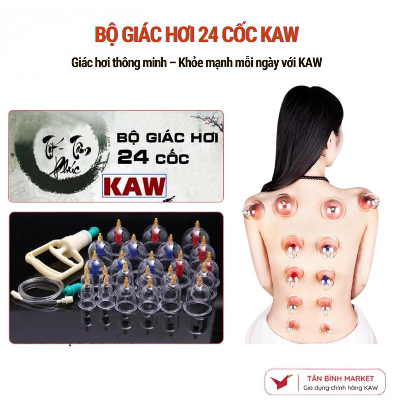 Giác hơi chân không KAW - Không Dùng Lửa Nhựa Nguyên Sinh 24 Cốc Bền Bỉ An Toàn