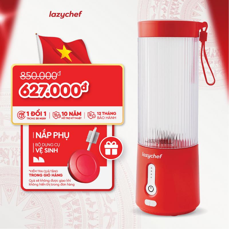 [HOT] Máy Xay Bỏ Túi 3IN1 Tích Điện Tiện Lợi Lazychef 450ml, Máy Xay Sinh Tố Không Dây, Cầm Tay Đa Năng, 6 Lưỡi Dao Kép Răng Cưa Inox, Bảo Hành 12 Tháng, Hỗ Trợ Kỹ Thuật 10 Năm