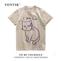 Gambar Kaos Baju Distro Murah Motif "I DON'T CARE CAT" Original Premium Tebal Unisex Katun 24S Cewe Cowo Pasangan Nyaman Atasan Keren Simple High Oblong Panjang Lembut Wanita Cewek Polos Cowok Oversize - Hitam, M, Katun 24S dari Cotton Apparel By KL Kota Administrasi Jakarta Barat 3 Tokopedia