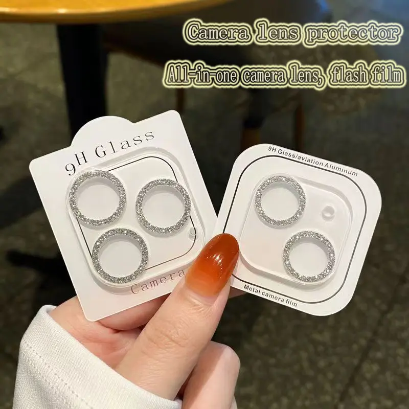 New Generation iPhone Camera Film Flash Diamond Mirror Film Protector Camera Lens For iphone 11 13 12 15 Pro Max ip 14 plus 11Pro 12Pro 13Pro 14Pro 14plus 15plus 13Mini 12Mini