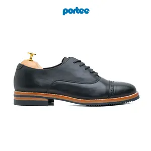 Portee Goods Sepatu Kulit Kerja Pria Oxford Captoe Hitam