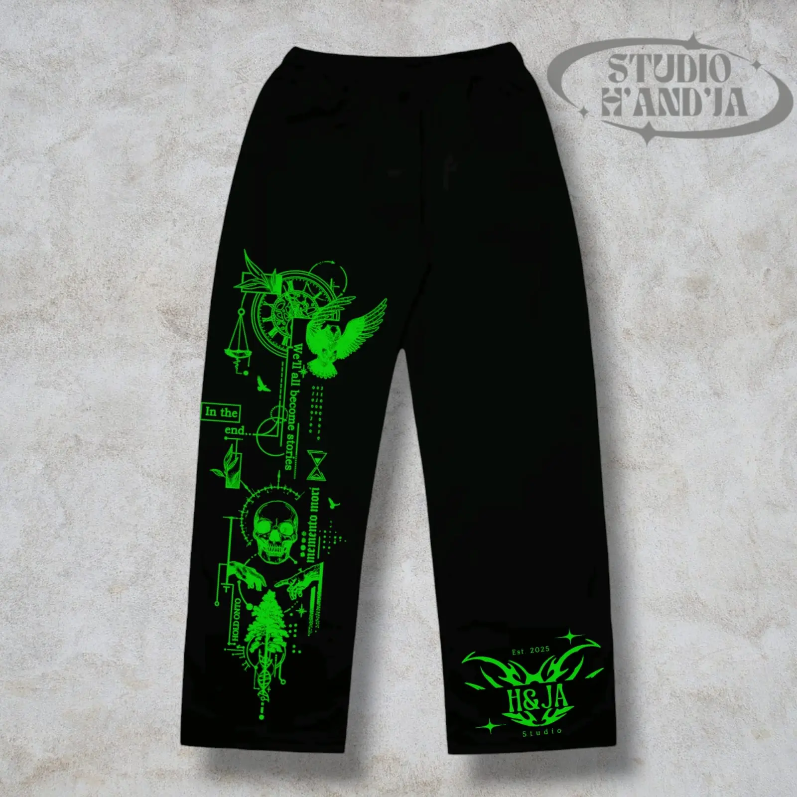 Celana Panjang Unisex Loose pant Babby Terry dengan Kain Lembut - Pria wanita, Hitam