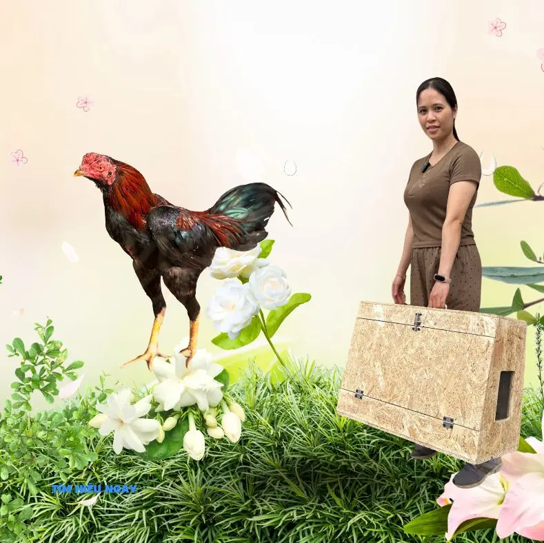 Xách gà đòn chất liệu gỗ thiết kế thoáng khí dễ dàng vận chuyển
