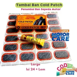 Isi 24 Tambal Ban Cold Patch + Lem Tip Top Sepeda Motor Tanpa Dipanasi Large 24 Pcs L 24 murah