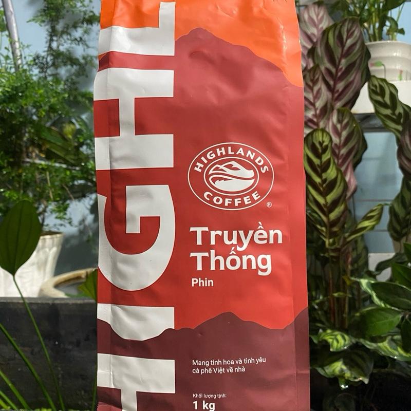 Cà phê Rang Xay Highlands Coffee Vị Truyền Thống Bịch 1kg Cafe Arabica và Robusta - Bao bì mới