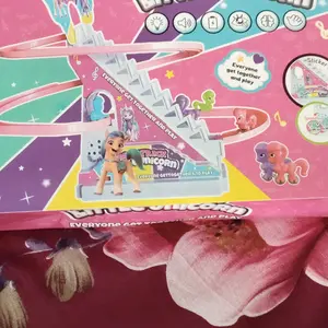 PGTOYS - Mainan Anak Slide Music Track Small Duck Bebek Naik Tangga Mainan Seluncuran Bayi Tummy Time Little Dino Train Doraemon Unicorn Plastik
