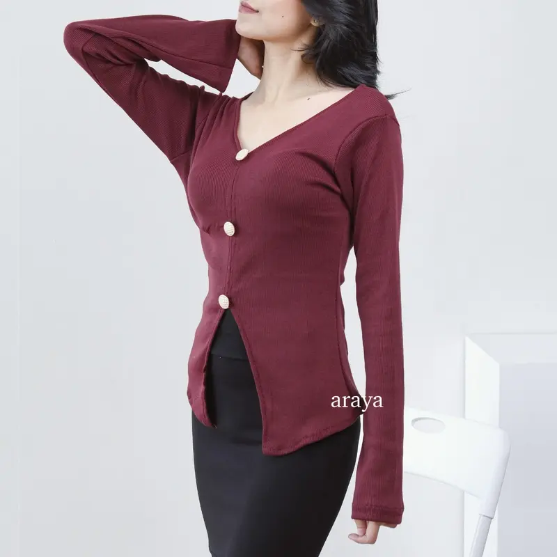 Jade Top - Atasan Wanita Longsleeve Lengan Panjang Bahan Knit Tebal Casual Top 8
