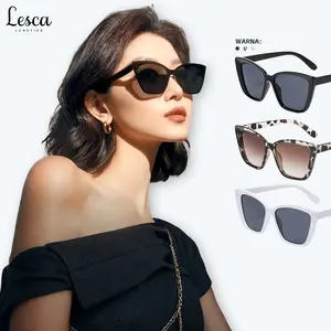 Lesca Kacamata Hitam Cateye Gaya Oversize / Kacamata Fashion Wanita