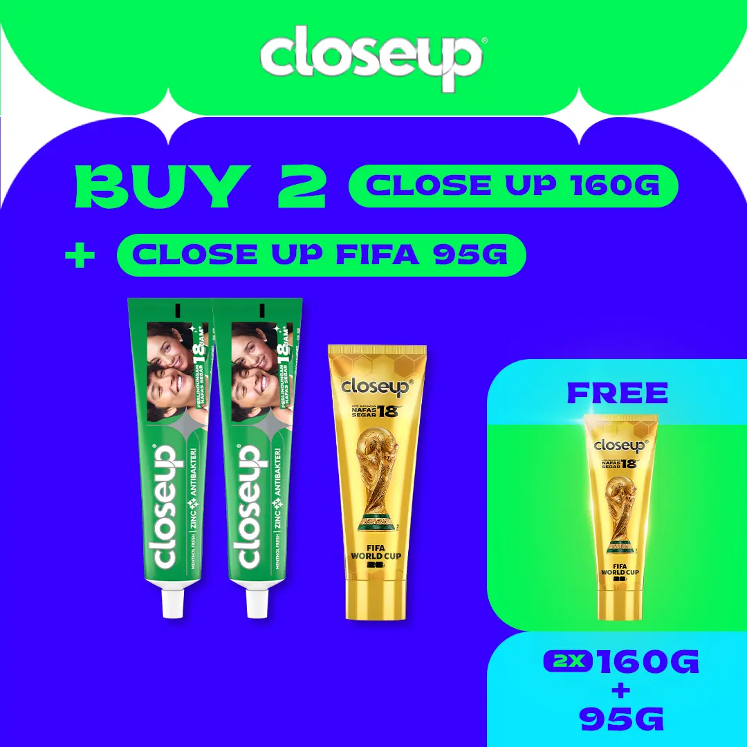 [VARIAN] [FREE GIFT] Closeup Pasta Gigi Menthol Fresh Valuepack 2x160gr
