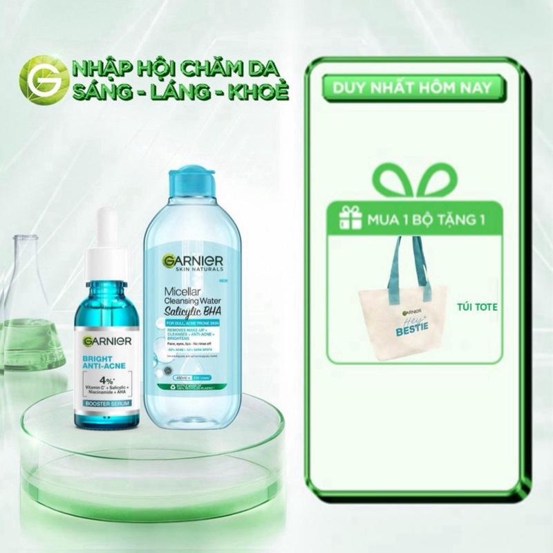 [PHYSICAL] [MUA 1 TẶNG 1 QUÀ] Bộ đôi dưỡng chất và nước tẩy trang làm sạch sâu, giảm mụn Garnier (mới)