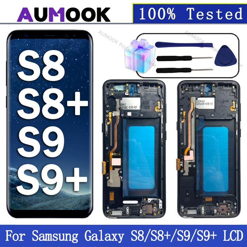 Màn hình LCD S9Plus Super AMOLED, màn hình cảm ứng kỹ thuật số, dùng cho Samsung Galaxy S8/S8 Plus và Samsung S9, kèm khung lắp ráp (phụ tùng thay thế).