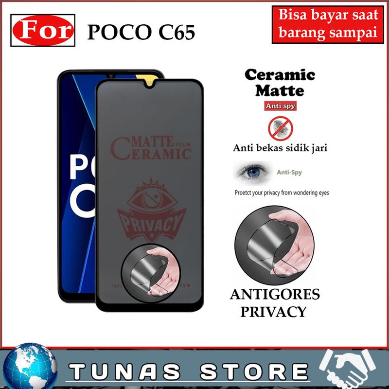 Product Introduction of Paket 4 In 1 Softcase POCO C65 4G Casing Antigores Layar anti spy GarSkin Tempered Camera 4
