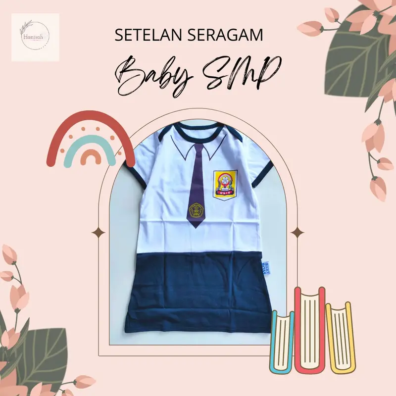 Setelan seragam sekolah baby cewek size M Katun 3
