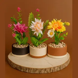 Bunga Hias Artificial Mini Mawar Ungu Elegan untuk Meja Tamu Kerja & Kamar Souvenir Pernikahan Hadiah BungaPlastik BungaHiasan BungaArtificial