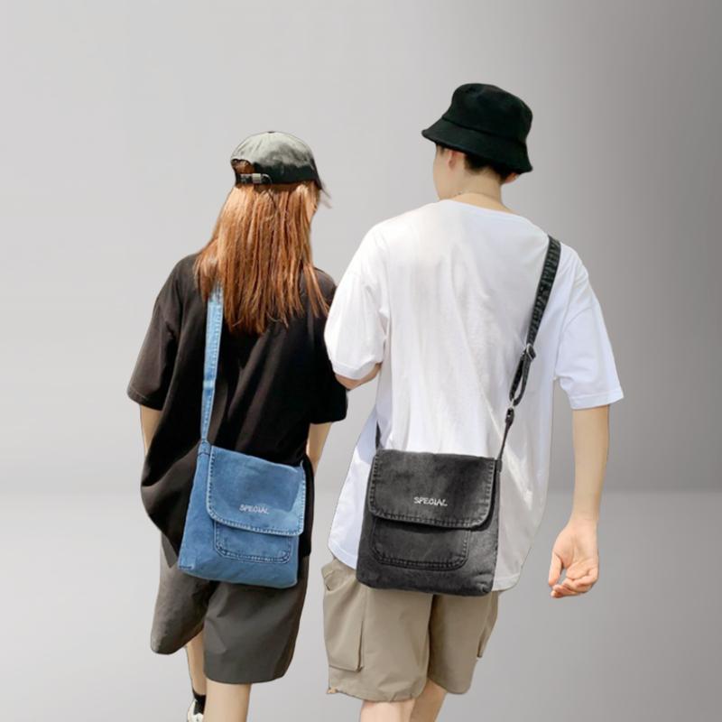 Túi Denim Đeo Chéo, Unisex, Túi Messenger Vải Bố, Thiết Kế Đơn Giản, Hợp Xu hướng Và Bền, Thích Hợp Cho Học Sinh, Năm 2025 5