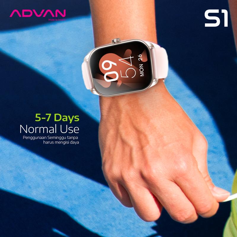 [Exclusive Mami Louisse] ADVAN Smartwatch S1 AI Voice Assistant IPS Display 2.01" Touchscreen Waterproof IP68 Bluetooth Call Health Monitoring 4