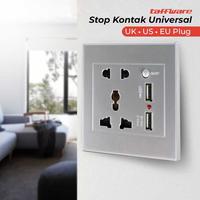 Gambar Taffware Stop Kontak Universal UK EU US 2 Port USB w/ On Off Switch - Putih dari Taffware Official Store Kota Administrasi Jakarta Barat 2 Tokopedia