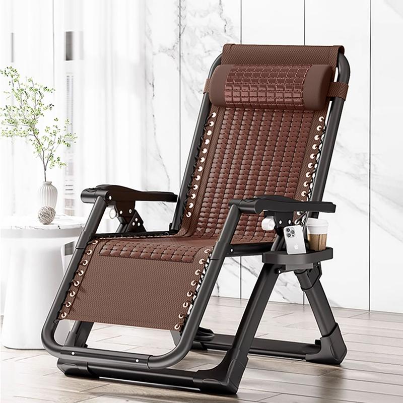 Ghế gập tre mát lạnh cao cấp Ghế Xếp Thư Giãn Đa Năng khung thép trọng tải 300kg tặng khay để ly tựa đầu có thể điều chỉnh