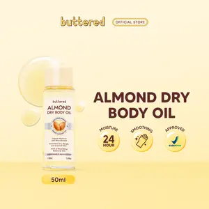 [Pre-Order] Buttered Almond Dry Body Oil 60% Cold Pressed Sweet Almond Oil Vitamin E dan Antioksidan Wangi Mewah Menyamarkan Stretch Mark dan Bekas Luka