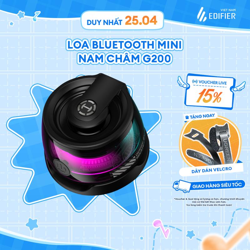 Loa Bluetooth tích hợp nam châm EDIFIER G200 | Ngoại hình xuyên thấu kết hợp LED RGB | Thời lượng lên tới 7H | Bảo hành 12 tháng Củ Loa Nghe Nhạc