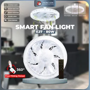 Lampu kipas Angin E27 Remote 2in1 30Watt 50Watt Lampu Plafon Ceiling Fan & Lamp Remote Control 3Warna Lampu Ruang Tamu Lampu Studio Fan Light