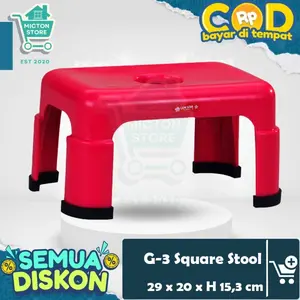 MICTON Lion Star G-3 Square Stool Bangku Jongkok Kursi Pendek Anak Duduk Nyuci Baju Dingklik Child LS LionStar Plastik Berkualitas Murah Tahan Lama Anti Pecah Kontainer Toples Penyimpanan Dapur Rumah Wadah Tempat Kotak Botol Keranjang Peralatan Makan