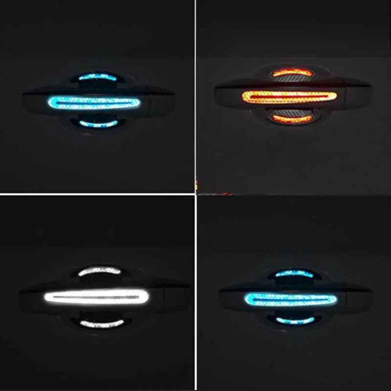 Sticker Reflective Gagang Pintu Mobil Car Scratch Resistant 4 PCS - 1184 Bumper sticker truck stiker  reflektif 4