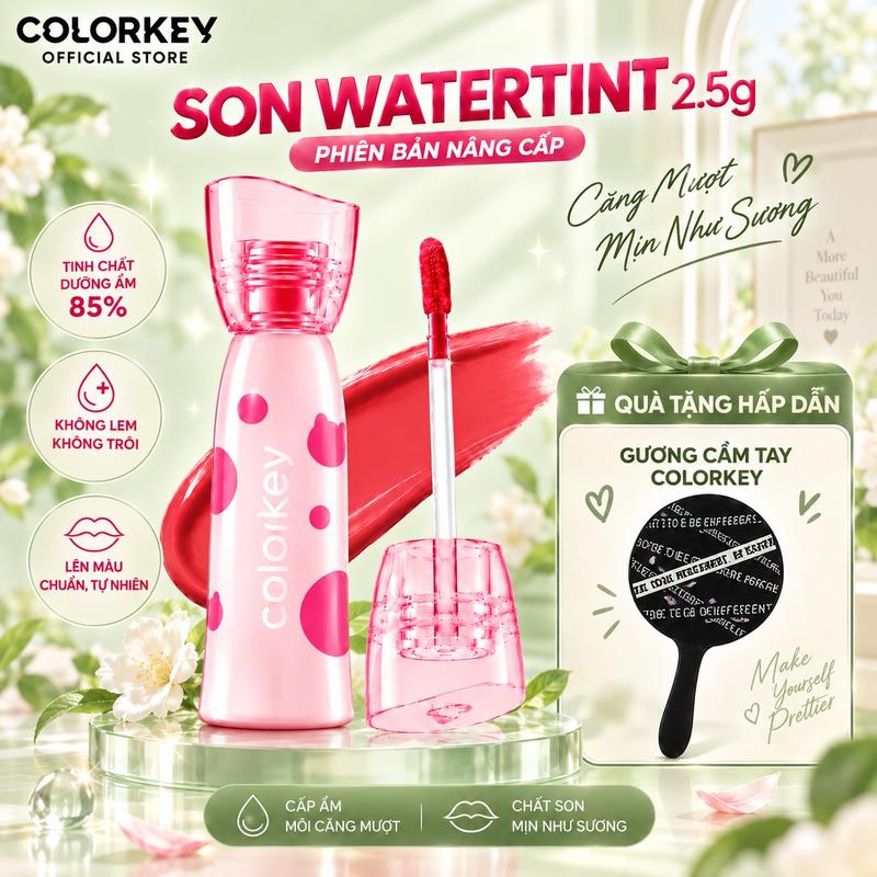 SON COLORKEY Water Tint Phiên Bản Nâng Cấp Dưỡng Ẩm Không Khô Môi Bền Màu Lâu…