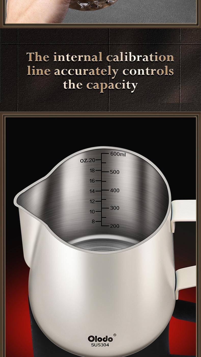 Product Introduction of Italian style stainless steel milk foam cup with handle and pointed mouth, milk tank, flower pot, professional coffee flower cup Tea 11