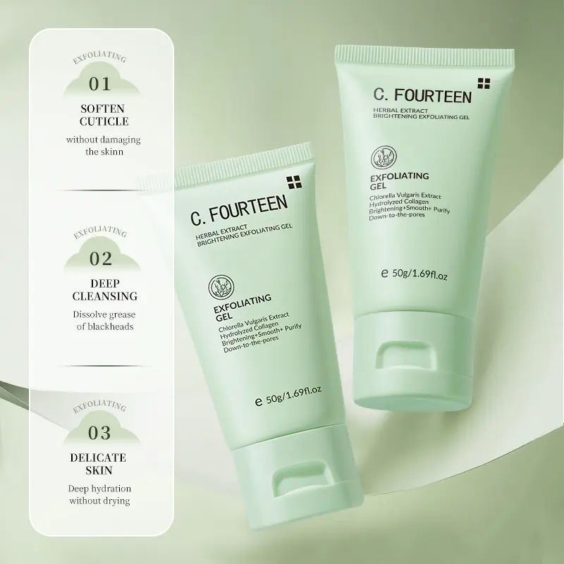 Gel tẩy tế bào chết, Tế bào chết và tẩy tế bào chết trên khuôn mặt, Màu cam, với chiết xuất thảo dược, tẩy tế bào chết, 50g, Chăm sóc da, Sửa chữa và đổi mới, Hiệu ứng làm trắng và làm sáng Skincare