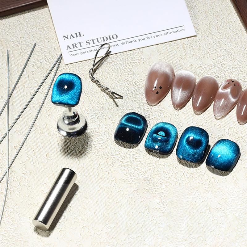 Product Introduction of That pulls the color of the nail plexiglass 3pcs nail magnet set nail magnet paper clip cat's eye magnet stone wire magnet rod combination love wear nail salon for exclusive use cat  eye  heart  nails  paper  clip mini  magnets  nail  cutters 0