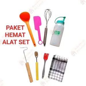 BL - SATU SET HEMAT Alat Set Roti Kue Cungkilan Kuas Sutil Kocokan / Cungkilan Sodet Kue / Alat Set Telur Congkel / Alat Set Kue Bandros Gandos Pancong Kue Cubit