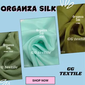 [0.5 METER] Kain Organza Silk - Exclusive Pure Organza Satin [Bahan Lembut - Bukan Organdi] kain kebaya bordir shimmer silk