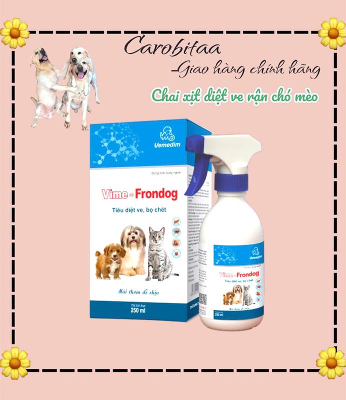 Xịt Trị Ve Chó Mèo Vemedim FRONDOG Chính Hãng 250ml - Phòng Trị Ve, Rận, Bọ Chét Trên Trâu, Bò, Dê, Cừu, Chó, Mèo