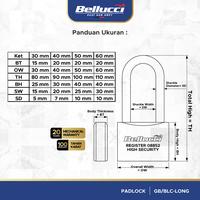 Gambar Bellucci Gembok High Security GB/BLC-LONG Padlock 30mm 40mm 50mm 60mm Heavy Duty 4 Anak Kunci Full Brass - 30MM dari ONASSIS BELLUCCI OFFICIAL Kota Tangerang 5 Tokopedia