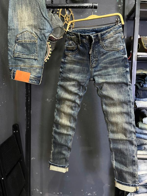 GÍA MỞ BÁN Quần Jean Nam Dài THREE CLTN-JD6973 Màu Xanh Was RETRO Lau Dơ Viền Túi Chất Denim Mẫu Mới Chi Tiết Như Hình J4036.