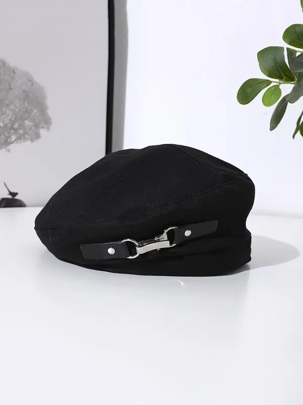 Unisex Minimalist Solid Color Beret, Casual Trendy Hat for Men & Women, Fashionable Hat for Daily Wear 3