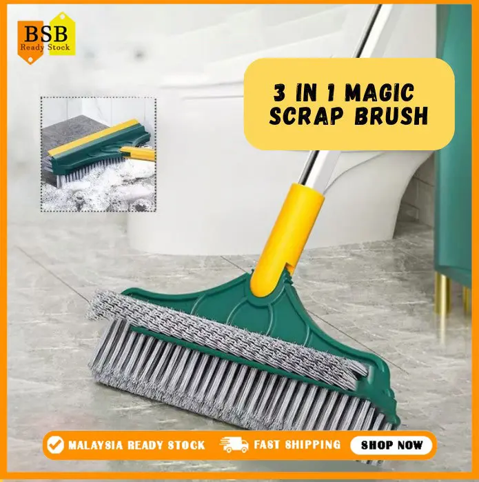 Toilet Brush 3 in 1 brush magic brush broom toilet floor brush wash toilet gap scrub brush tile kitchen bathroom cleaner floor brush cucian tangan sahaja tidak merengsa tikar mandian