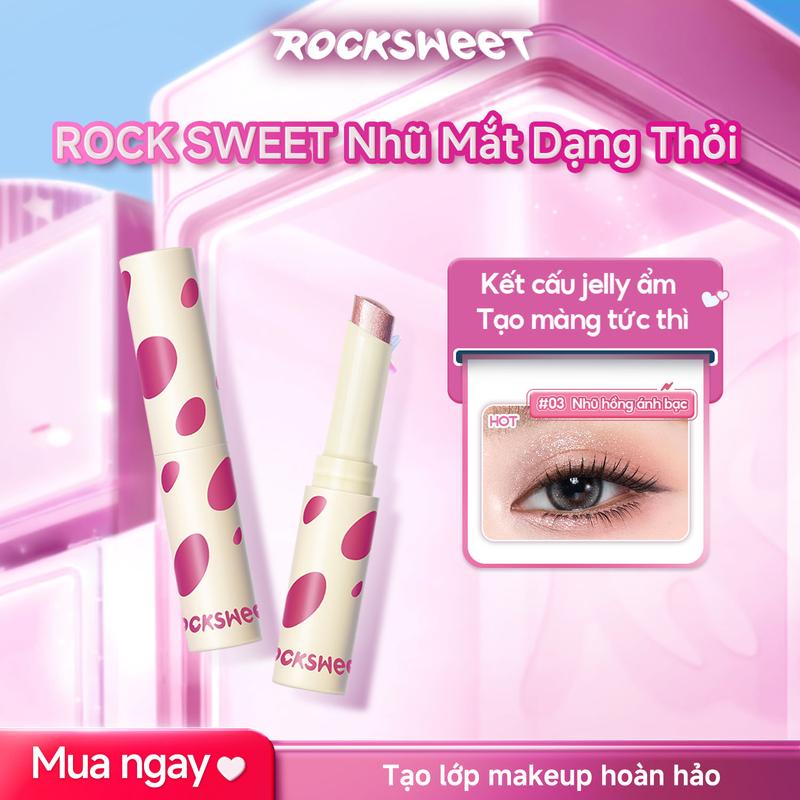 ROCKSWEET Bút Phấn Nhũ Mắt Lấp Lánh Đa Sắc Lâu Trôi Không Thấm Nước Phù Hợp Cho Người Mới Dễ Lên Màu Không Lớp Trang Điểm Bị Chảy Nhòe
