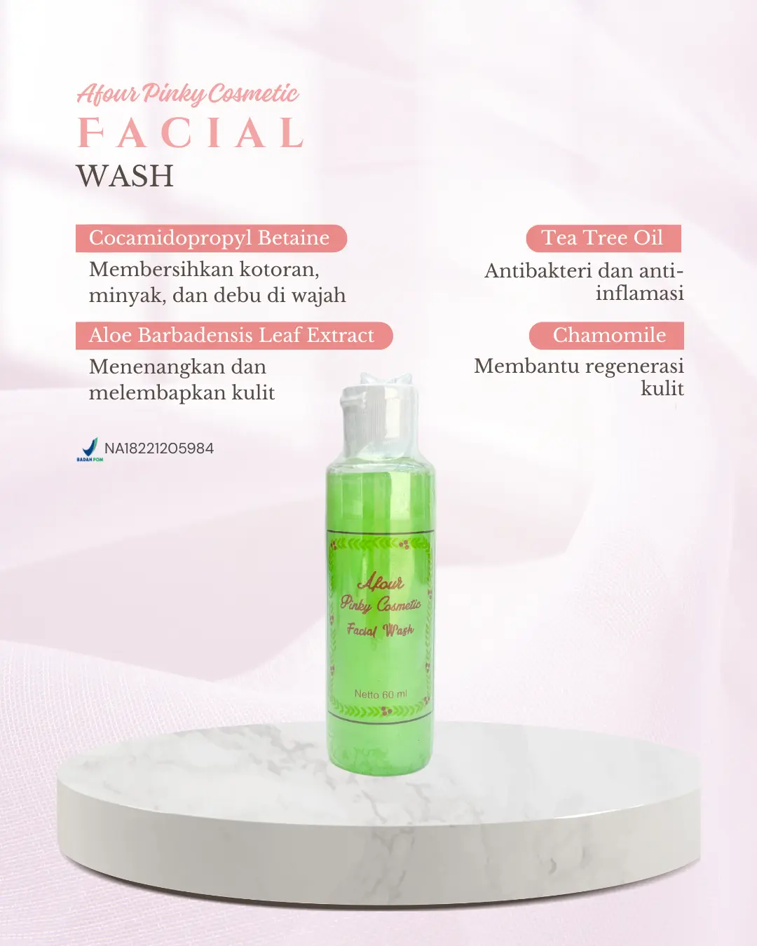 FACIAL WASH UNTUK SEMUA JENIS KULIT- AFOURPINKY