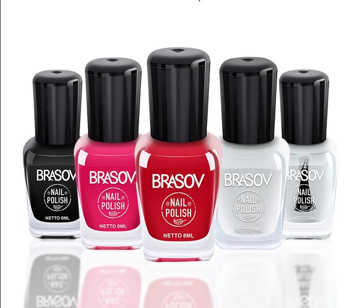 BRASOV Kutek Cat Kuku 8 ML Kutex Nail Polish Hitam Merah Art 3